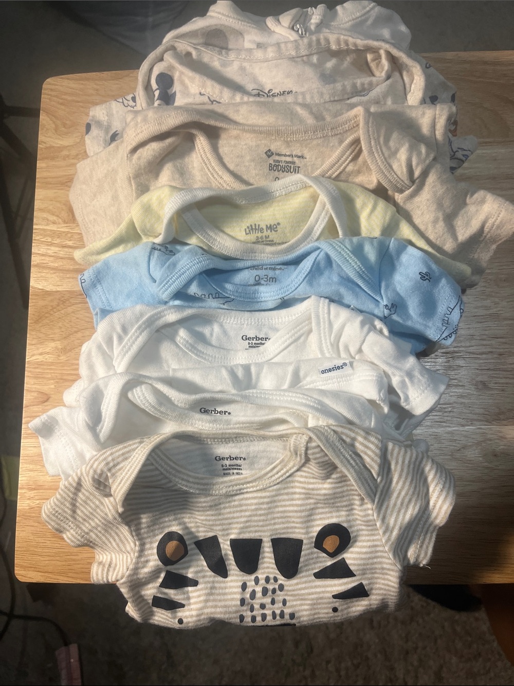 Gerber Baby One-Piece Bodysuit Pack - Blue, White, Cream, Yellow